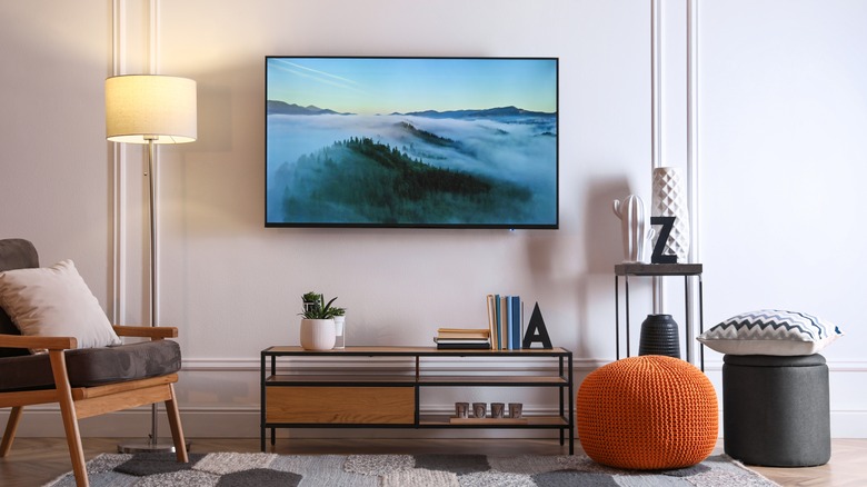 Wall TV showing landscape photo