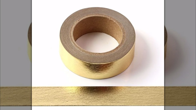 Gold washi tape roll