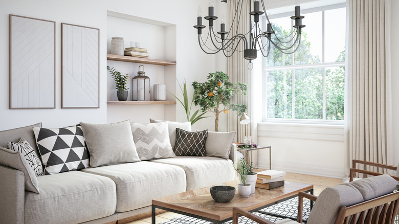 naturally lit living room