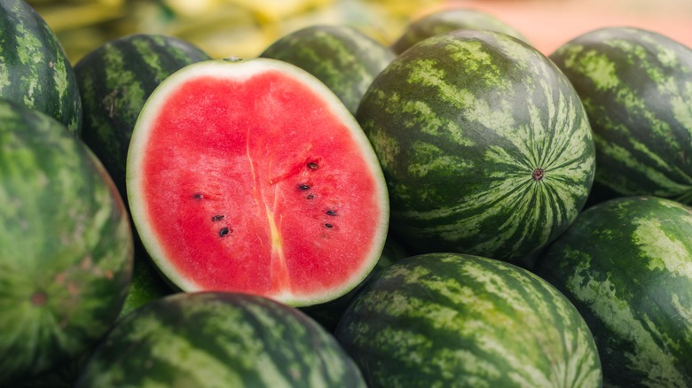 Large ripe watermelons