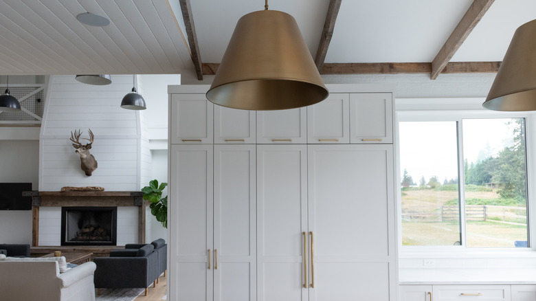 shiplap on kitchen ceiling