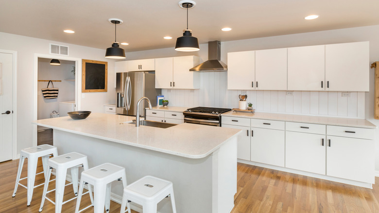 shiplap walls in kitchen