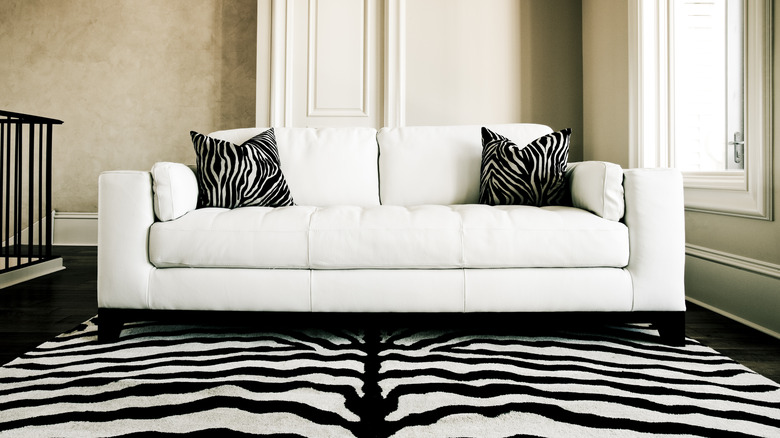 Zebra pillows and rug