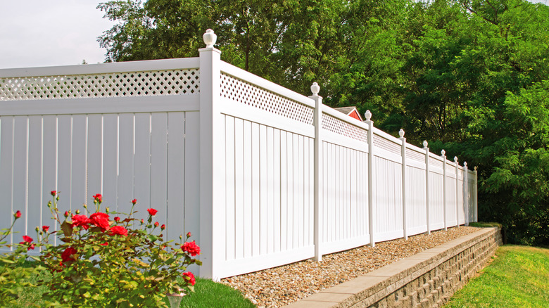 White vinyl fence