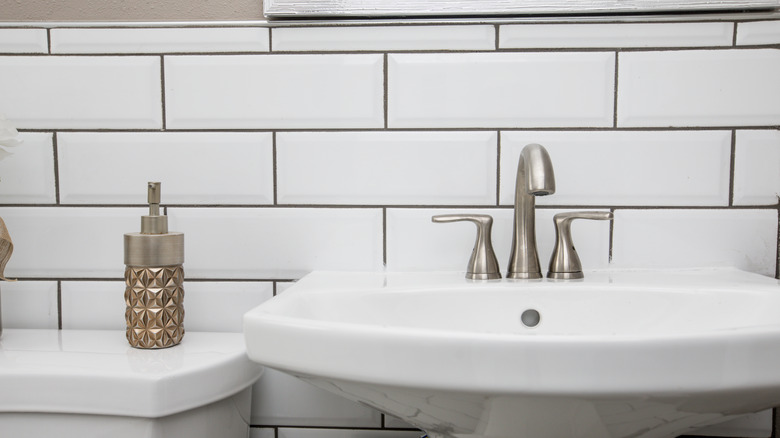 Subway tile in bathroom