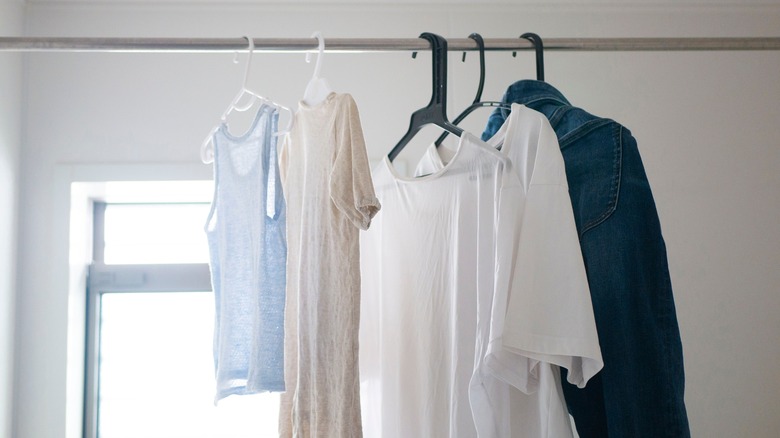 indoor air drying with hangers