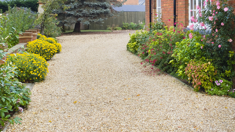 pea gravel pathway