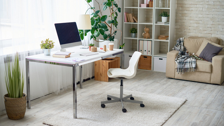 Home office with desk chair