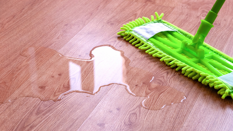 Water on hardwood floor