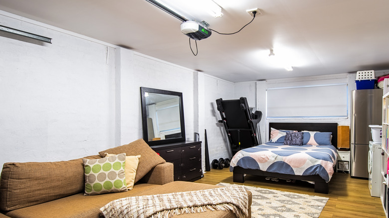 Guest room in converted garage