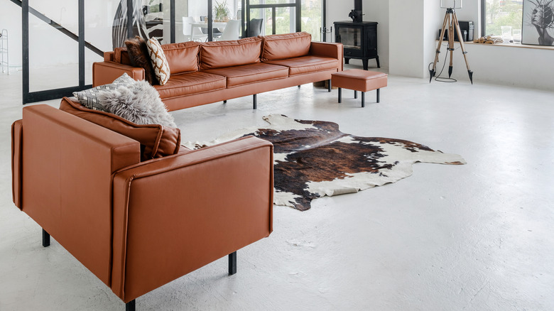 Concrete floor in living room