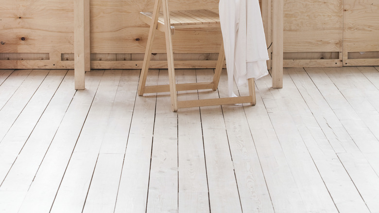 whitewashed wood flooring