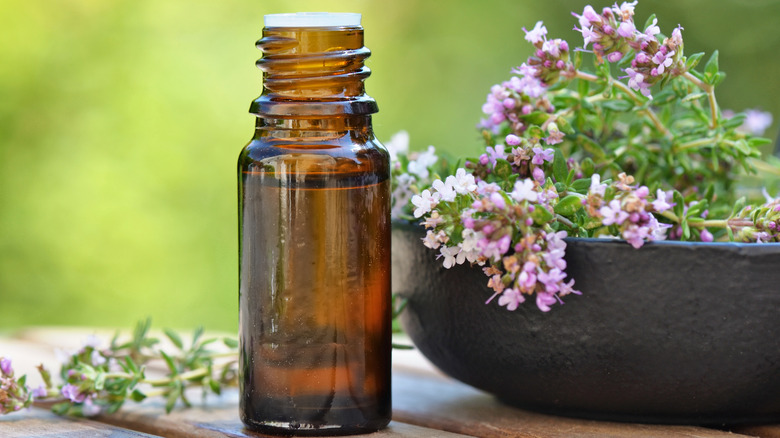 Lavender essential oil bottle