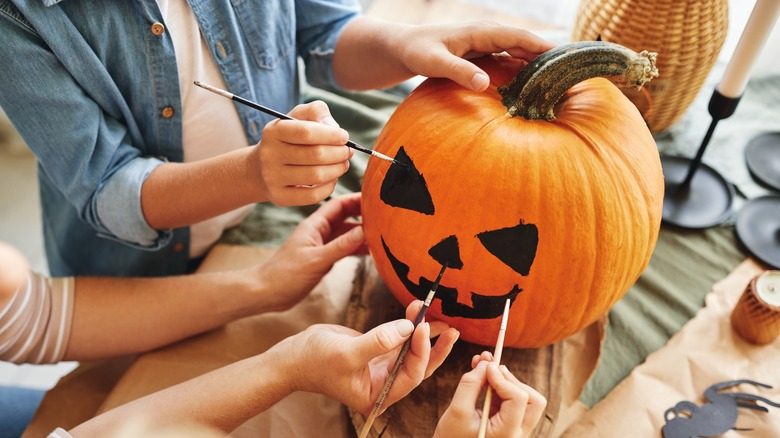 jack o lantern painted by kids