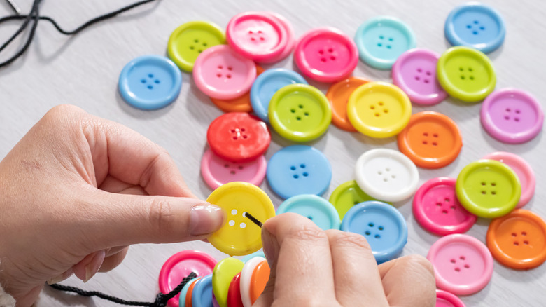 colorful buttons in a pile