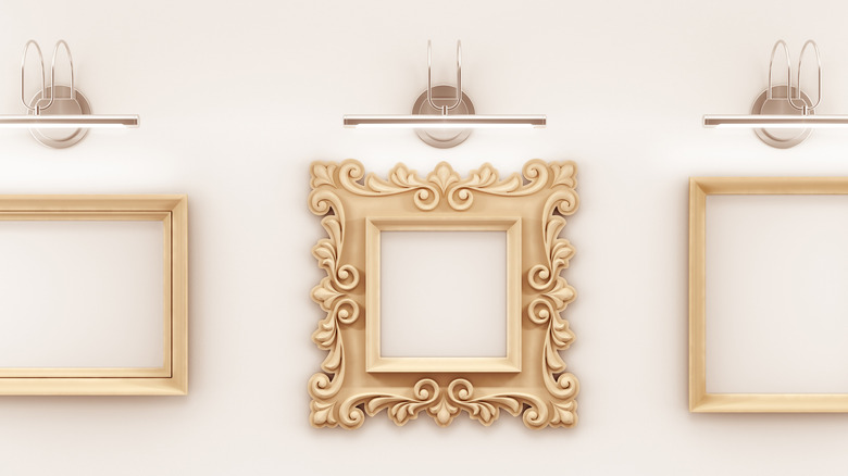 Frames with art lights