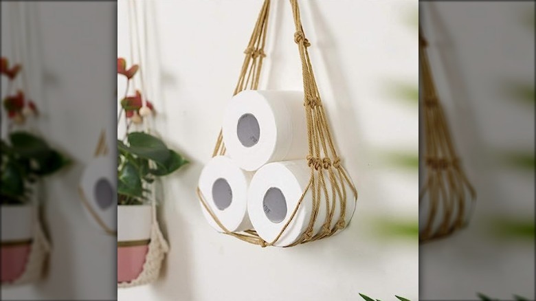 macramé toilet paper holder