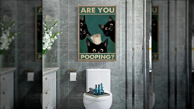 art above a toilet