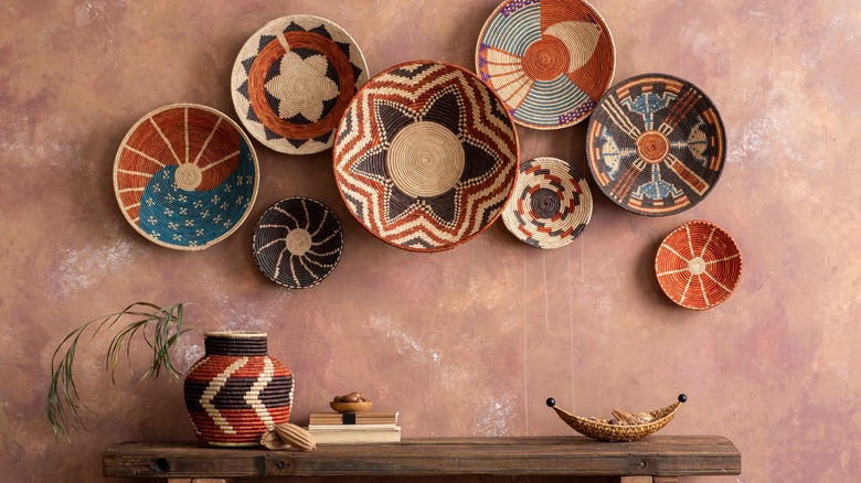 Baskets on wall