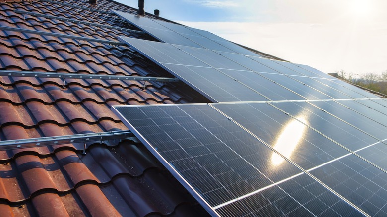 Solar panels on a roof