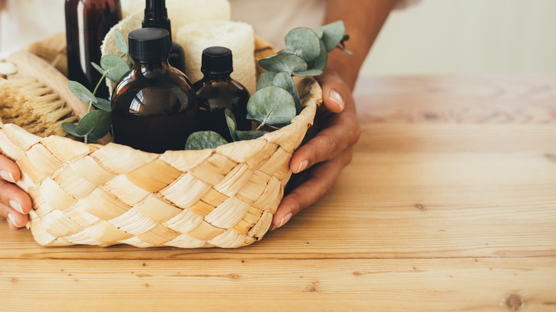 Basket of essential oils