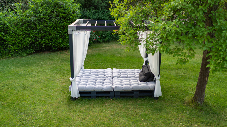 An outdoor daybed