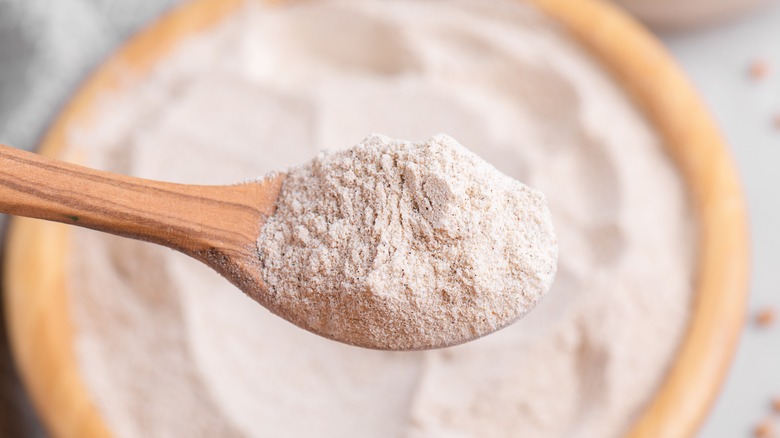 Bowl of flour and spoon