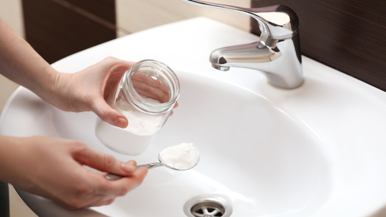 Baking soda in sink