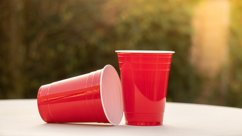 red plastic cups