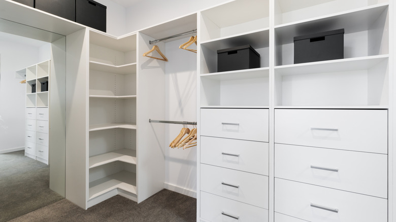 Corner closet storage