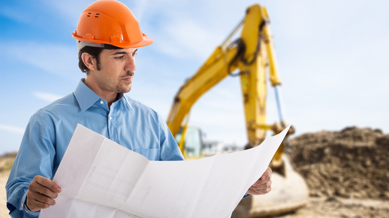 architect at a construction site