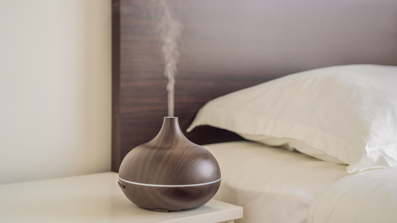 Diffuser next to bed