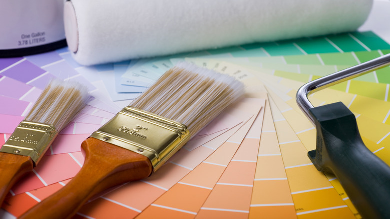 paintbrushes on table