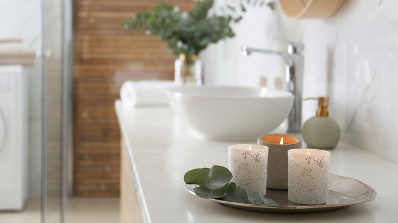 candles in bathroom