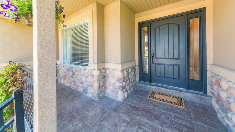 Stone front porch