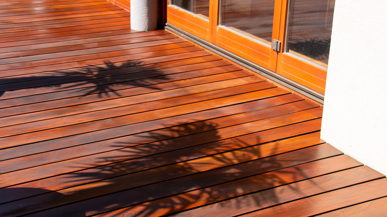 Wood porch flooring