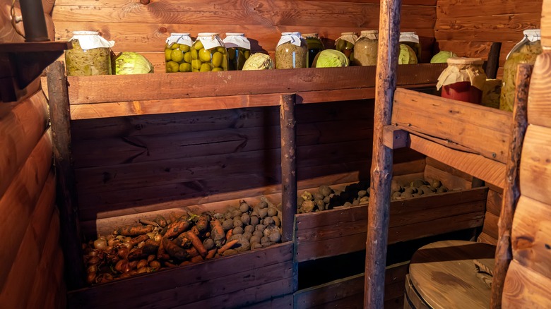 cellar with vegetable storage