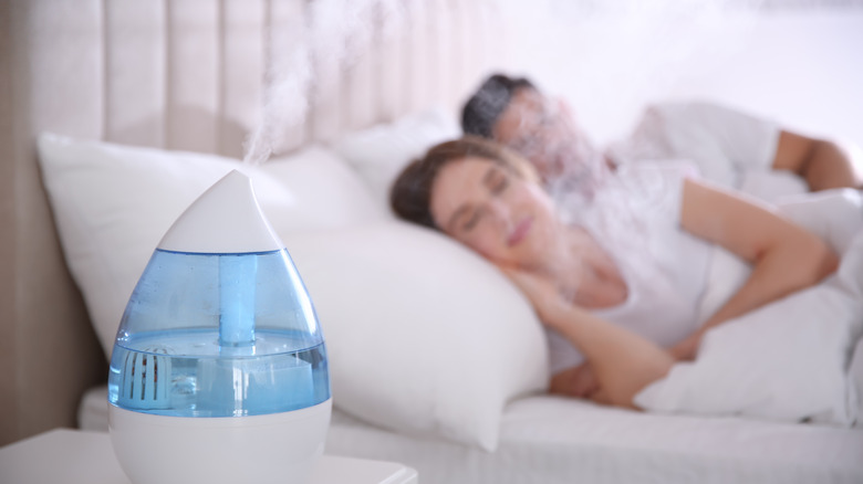 Humidifier in the bedroom