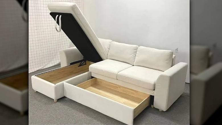 Modula sofa with storage and bed