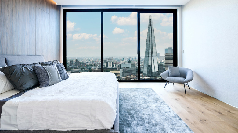 Bedroom with view of Shard