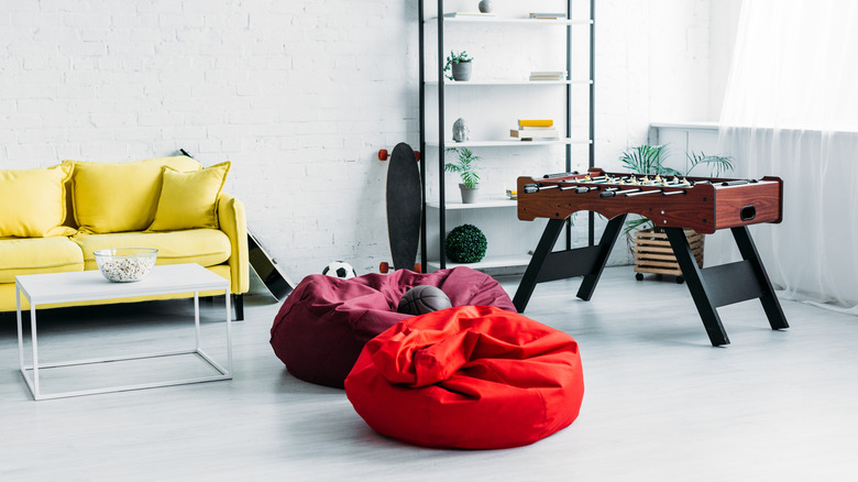 beanbag chairs in living room