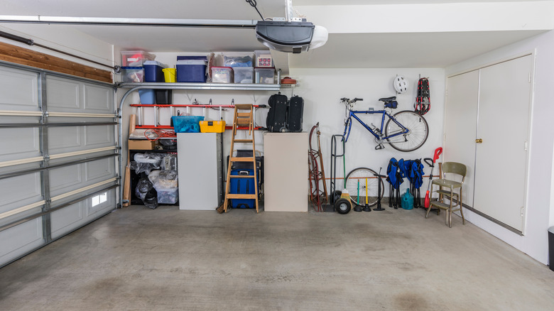 clean garage with tools