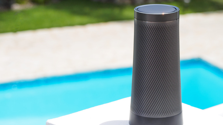 bluetooth speaker by pool