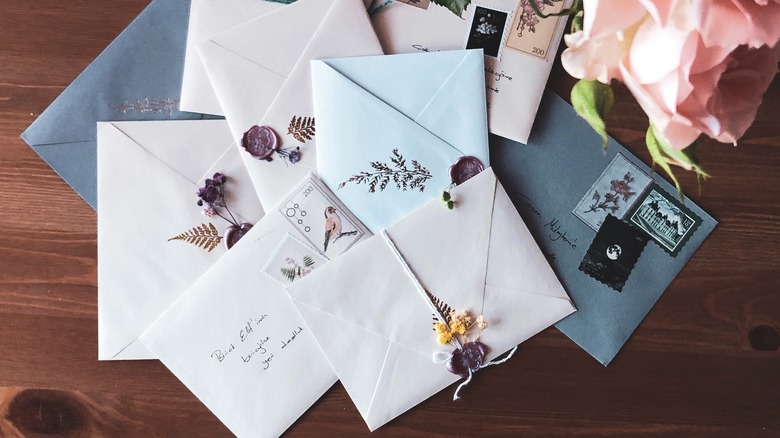 dried flowers on letters