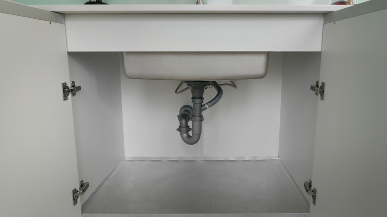 view of cabinet beneath sink