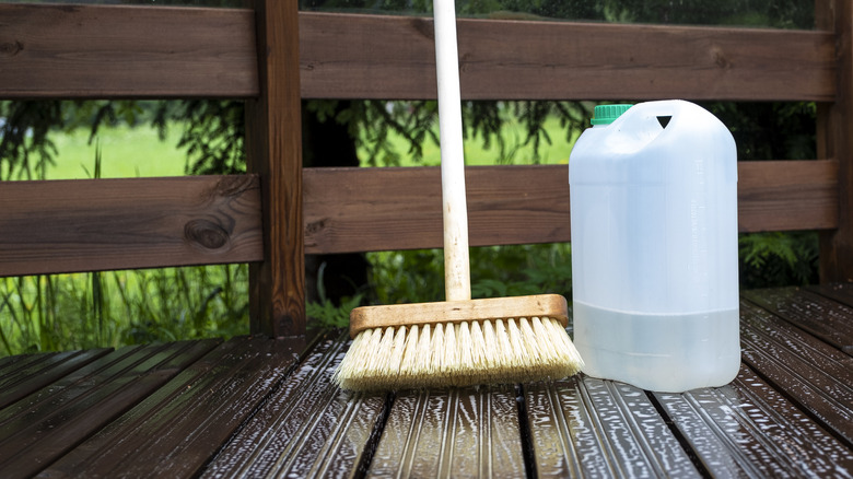 broom on a deck