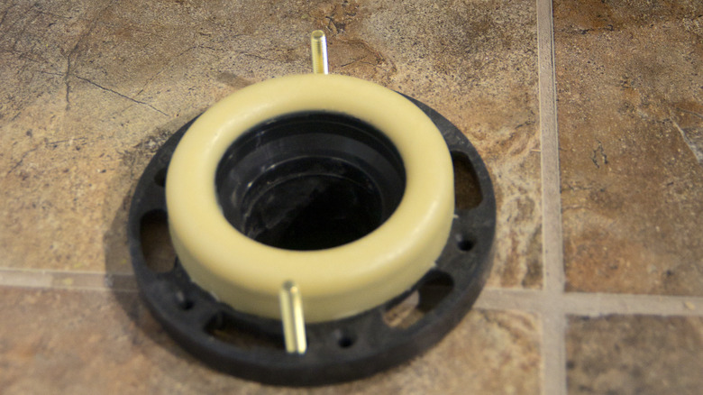 Wax ring on toilet flange