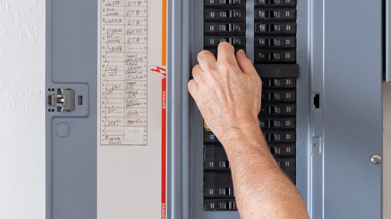 Turning off a residential circuit breaker