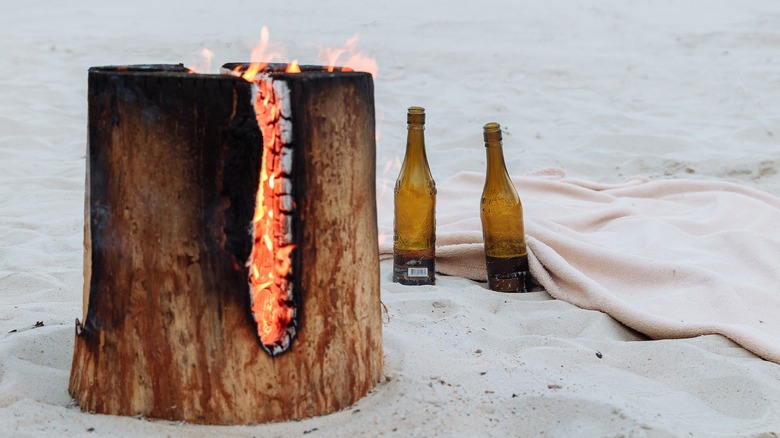 tree stump fire pit