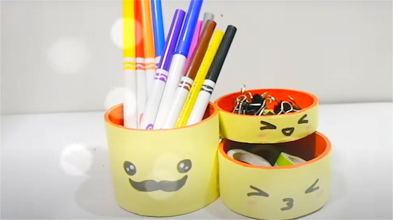 smiley face desk organizer